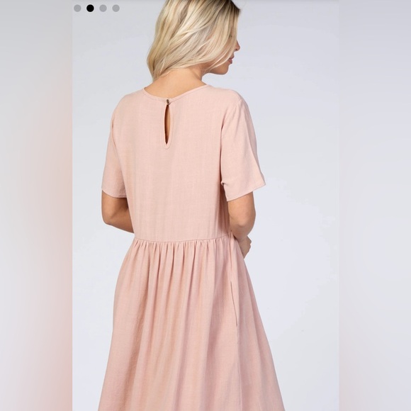 GeeGee Light Dust Pink Babydoll Dress | New No Tags | Size M - Picture 4 of 9